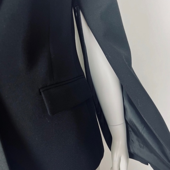 BCBGMAXAZRIA Women's Maxwell Blazer Slit/Zipper Sleeve M Black Pockets - Picture 5 of 5